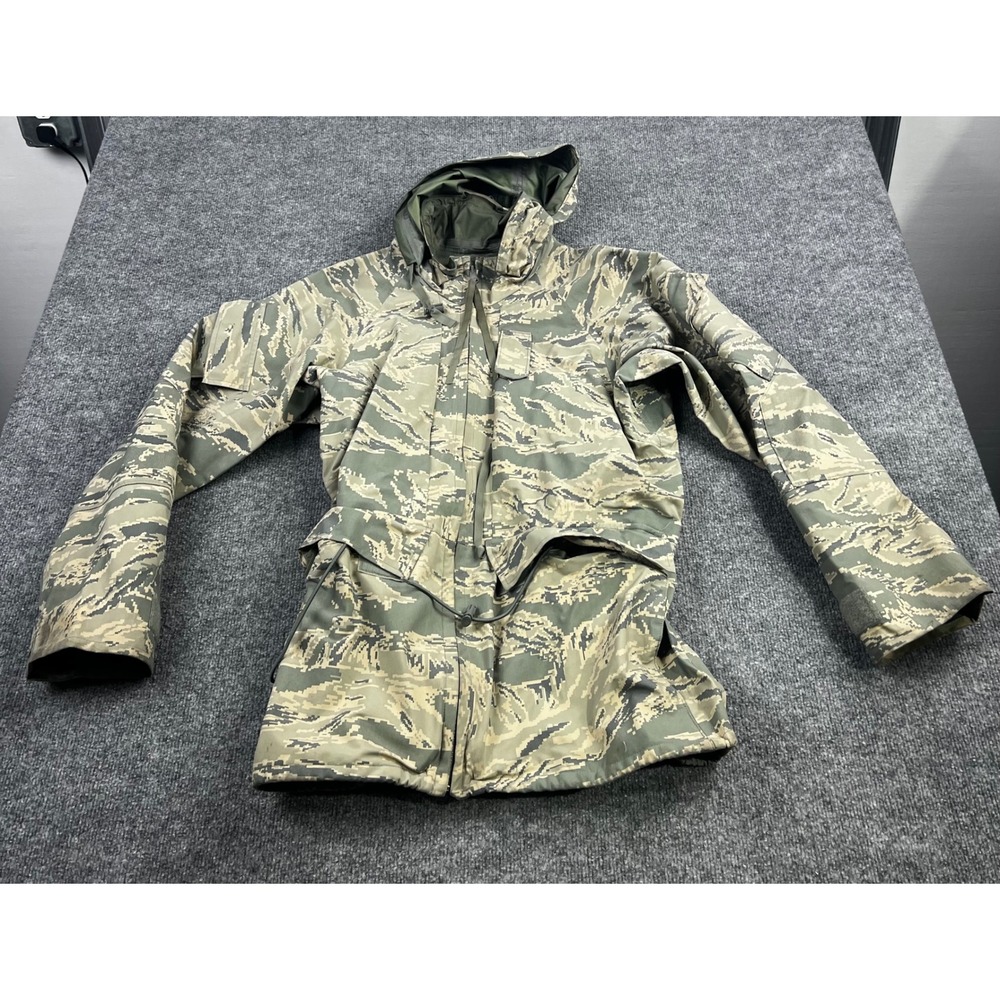 US Air Force APECS Parka Digital Tiger Stripe Camo Hooded Jacket Small Short